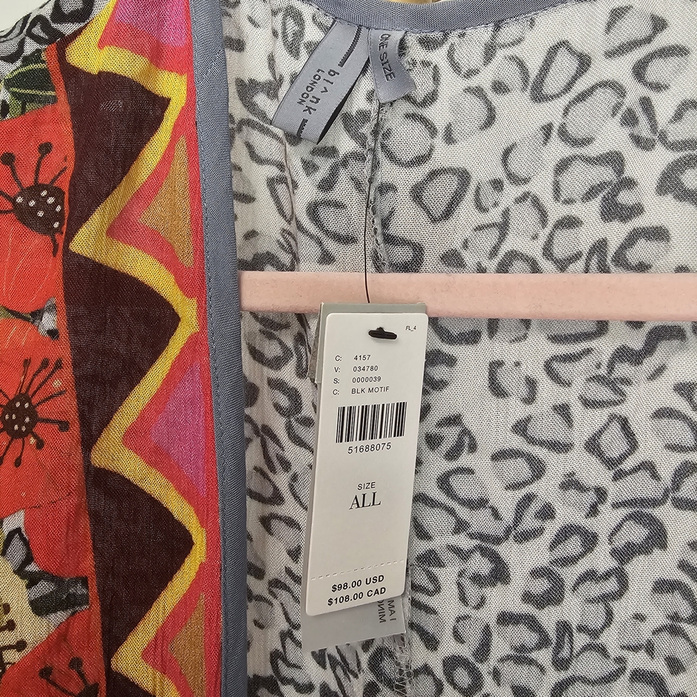 NWT Anthropologie BI^nk London Kimono Floral Animal Print One Size - Picture 4 of 8